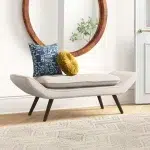 velvet upholstered bedroom settee