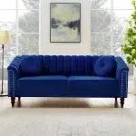 velvet upholstered luxury living room sofa set