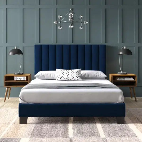oaks velvet upholstered bedroom furniture set