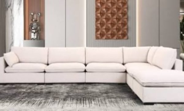 Modern white l shape sofa